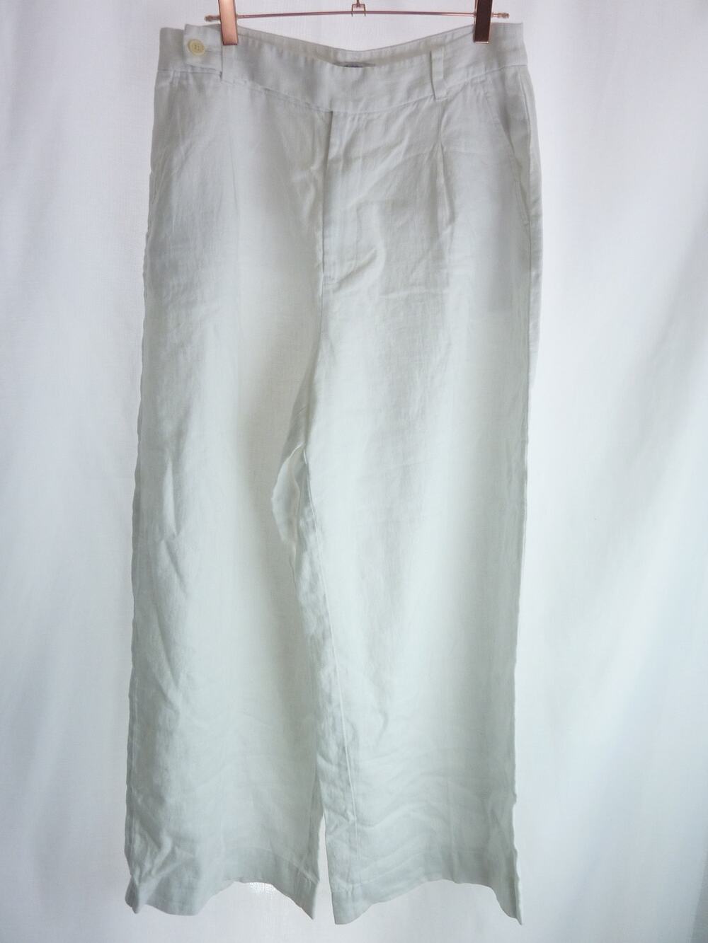 NWT Madewell Womens 12 Pants Linen White Straight Leg Casual Summer Vacation
